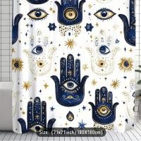 ราคา พร้อมส่ง EVIL EYE ผ้าม่านห้องน้ำ Polyester shower curtain Hamsa hand (43000872928)