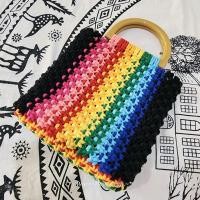 ราคา พร้อมส่ง กระเป๋าโบฮีเมียน ตกแต่งมาคราเม่ สไตล์วินเทจ กระเป๋าผ้าสาน กระเป๋าแฮนด์เมด กระเป๋าผ้า กระเป๋าถือผู้หญิง (18585149447)