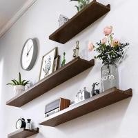 ราคา ชั้นวางของติดผนัง ชั้นไม้วางของ Wall decorative shelves มินิมอล ชั้นไม้วางของ ตกแต่งบ้าน ชั้นไม้ติดผนัง แบบมีกันตก (57407997391)