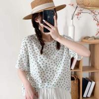 ราคา Walkon สินค้าใหม่มาแรง เสื้อยืดแฟชั่นผู้หญิงเสื้อยืดคอกลมแขนสั้นเสื้อยืดคอกลมแขนสั้นสไตล์เกาหลี เสื้อยืดพิมพ์ลายดอกไม้ (28965355219)