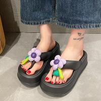 ราคา Walkon ใหม่ รองเท้าแตะแฟชั่นคุณผู้หญิง ดีไซน์หูหนีบ เสริมส้น2นิ้ว วัสดุยางเป็น EVA น้ำหนักเบาทนทาน ล้างทำความสะอาดได้ง่า (26306758818)