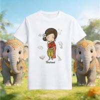ราคา เสื้อยืดพิมพ์ลายสยาม สไตล์ชุดไทยสำหรับผู้ชาย (47608049932)