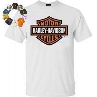 ราคา เสื้อยืดผ้าฝ้ายคอกลมลาย logo Harley Davidson สไตล์สตรีท (42117250032)