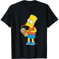 ราคา The Simpsons Bart Simpson Frozen Brain T Shirt ออกแบบโดยใช้หลอดดื่มหลายสีให้ลวดลายตัวการ์ตูนมีชีวิตชีวา (41115434843)
