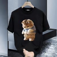 ราคา เสื้อยืด ไม่จํากัดเพศ สกรีนไหมหน้า ลาย แมว ฝ้าย 100 ใส่สบาย เสื้อน่ารัก (27673698732)