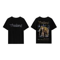 ราคา เสื้อยืดไทยแลนด์ เสื้อยืดคอกลม ลายช้าง เสื้อคอกลม ผ้าฝ้ายแท้ Non Shrinking Top (27325569578)