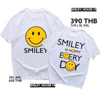 ราคา เสื้อเชิ้ต เสื้อยืด คอกลม เสื้อสไมล์ สกรีนหน้าหลัง ผ้าฝ้ายลายใหม่ 100 ไม่หดตัว ใส่สบาย (24791144226)