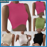 ราคา ผลิตภัณฑ์ใหม่ เสื้อกั๊กถักแขนกุดสตรีคอกลมแข็งสลิมฟิตเสื้อกล้ามครอป (48558070952)