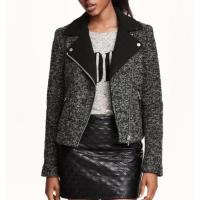 ราคา H M Divided Wool Blend Biker Jacket (43368090163)