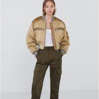 ราคา zara cropped satin bomber jacket (26016468631)