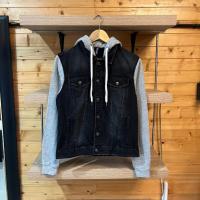 ราคา H M Grey Black Denim Hoodie Jacket (24437624291)