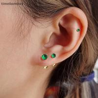 ราคา ต่างหูสตั๊ด Cz Barbell สีเขียว สำหรับการเจาะLOBEและHELIX (51958725607)