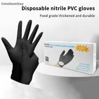 ราคา time 100 ชิ้นถุงมือไนไตรล์แบบใช้แล้วทิ้ง Thiened Bla สีฟ้าสีชมพูถุงมือสีขาวสําหรับทําความสะอาด Hairdressing กันน้ําล้างจาน Tattoo ถุงมือห้องครัว TH (49658801960)