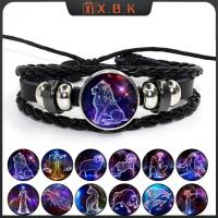ราคา XBK 12 ราศี สร้อยข้อมือหนังถักทอแก้วโดม สไตล์ Punk (49108996736)