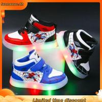 ราคา SUGE รองเท้าสไปเดอร์แมนมีไฟ เรืองแสง รองเท้าผ้าใบเด็กผู้ชาย (57358594841)