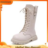 ราคา รองเท้าบู๊ทส์คอสูงสําหรับเด็กผู้หญิง 5 12 ปีสีขาวสไตล์เกาหลีรองเท้าบูทหนังต้นขาผู้หญิงมีสไตล์ จีซี66 (42929881988)