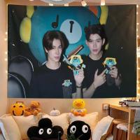 ราคา พรมบ่อปูวินห้องนอนหอพักผ้าพื้นหลังข้างเตียง Star Chasing Girl Room Modification Decorative PondP huwin CP Fan Support Tapestry YT (40079910230)
