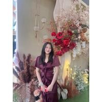 ราคา ชุดเดรส ชุดออกงาน ชุดราตรี คอวี แขนสั้น มีดอกไม้ สายเกลียวห้อย (40572183725)