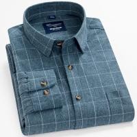 ราคา Casual Flannel เสื้อเชิ้ตแขนยาวไม่มีหดปกติ Fit Man แฟชั่นลายสก๊อตลายผู้ชายเสื้อ (44302301988)