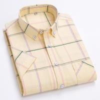 ราคา ฤดูร้อนสบายๆผ้าฝ้าย 100 แขนสั้น Oxford Men เสื้อ Slim Fit ลายสก๊อตเกาหลีแฟชั่น Social Man เสื้อ (27786967010)