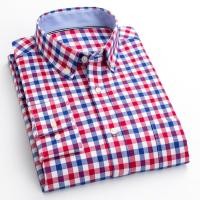 ราคา เสื้อเชิ้ตแขนยาวลําลอง ผ้าฝ้าย เข้ารูป ลายสก๊อต สีแดง สําหรับผู้ชาย (22634809775)