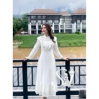 ราคา Sira Siriชุดเดรสสีขาวเจ้าหญิง แขนยาว แต่งระบายวีเชฟ2ชั้น ฟีลเจ้าหญิงสุดๆ ใส่ทำบุญไปคาเฟ่สวยๆจ้า (25864786410)
