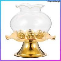 ราคา 1 PC Elegant Golden Wind Proof เชิงเทียนโลหะผสมสังกะสีและแก้วโคมไฟเนยสําหรับเทียนใช้ zhiymais4w (52358216947)