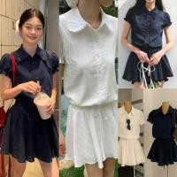 ราคา W8970 เดรสสั้นแขนตุ๊กตา แต่งลูกไม้ที่เสื้อ กระโปรงมีเชือกผูกได้ งานน่ารักมากๆค่า แฟชั่นเกาหลี TAG WG WE (43730259556)