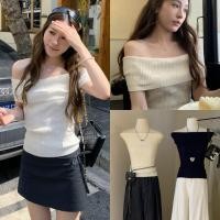 ราคา W5669 เสื้อปาดไหล่ ผ้าทอเนื้อนิ่มหนา น่ารักมากๆค่าแฟชั่นเกาหลี TAG WG WE (42352223628)