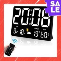 ราคา Direct From Japan DFBL Digital Clock Wall Hanging Large LED Alarm Clock Brightness adjustable Month day temperature weather humidity time display 12 24 hour switchable digital clock Display clock with