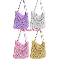 ราคา กระเป๋าถักเชือกร่ม ทรงสี่เหลี่ยมผืนผ้า สะพายข้าง (26986614802)