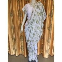 ราคา ชุดส่าหรีสีขาว ขนาดฟรีไซส์ (3918296270)