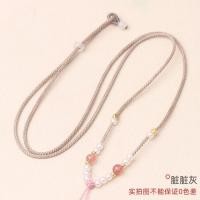 ราคา ดี สีชมพูคริสตัลเชือกเส้นเล็กทอมือจี้คริสตัลผู้ชายผู้หญิงเสื้อกันหนาวโซ่ปรับสร้อยคอด้วยเชือกเครื่องประดับ (47857222645)