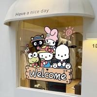 ราคา ลายสติ๊กเกอร์กระจกการ์ตูนต้อนรับ ตกแต่งหน้าต่างร้านค้า น่ารัก สร้างสรรค์ สติ๊กเกอร์ประตูและหน้าต่าง (24742992293)