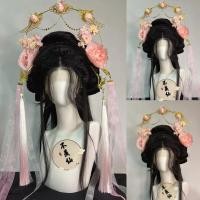 ราคา มงกุฎผมสีชมพูลายดอกไม้สำหรับลุคโลลิต้า เสริมความหรูหราและนุ่มนวล (53609367726)