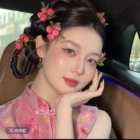 ราคา เสื้อคลุมและกี่เพ้าสำหรับเจ้าสาว สไตล์จีน สีชมพูสดใส พร้อมของตกแต่งผม (50659363487)