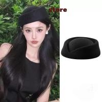 ราคา หมวกเบเรต์แบบแอร์โฮสเตสวินเทจ พร้อมลายเส้นแฟลต สไตล์วินเทจ เสริมความสวยงามให้ทรงผมในอากาศร้อน (54856733969)