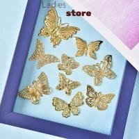 ราคา KITH Hollow Butterfly Charm ชุดละ 50 ชิ้น ทำจากโลหะทองแบบฟิลิเกร้น เหมาะสำหรับงานฝีมือ (49506765979)