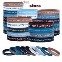 ราคา KTH 36 ชิ้นศาสนาสายรัดข้อมือซิลิโคนจํานวนมาก Bible สร้อยข้อมือยางที่มีสีสันแรงบันดาลใจคริสเตียนสายรัดข้อมือซิลิโคนร้อน (51607009225)