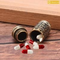 ราคา Streamers ทองเหลืองกลวงพระพุทธรูป Sutra กระบอกจี้พวงกุญแจ Nelace เครื่องประดับกล่องยาใหม่ (46059177127)
