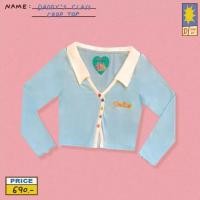 ราคา เสื้อมือสอง Daddy s Class Crop Top เสื้อครอปสีฟ้า คอปก สุดน่ารัก ใส่สบาย (55206644067)