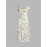 ราคา เดรสมือสอง Cider Ditsy Floral Puff Sleeve Corset Dress เดรสแขนสั้นผู้หญิง เดรสแฟชั่นผญ ลายดอกไม้ สไตล์เกาหลี ลุคสาวหวาน (18988994527)