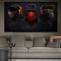 ราคา แฟชั่นยอดนิยมลิง Wall Art โปสเตอร์โมเดิร์น High End หรูหราตกแต่งบ้านผ้าใบภาพวาดภาพจิตรกรรมฝาผนังภาพพิมพ์งานศิลปะ NDFK (46256104921)