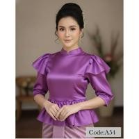 ราคา ของแท้ส่งจากนครนายก เสื้อไทยโบราณ เสื้อไทยเรือนต้น ไทยประยุกต์ บรมพิมาน เสื้อจิตรลดา ชุดไทย ผ้าลินินผสม ซิปหลัง (56503574058)