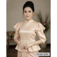 ราคา ของแท้ส่งจากนครนายก เสื้อไทยโบราณ งานสไป เสื้อไทยเรือนต้น ไทยประยุกต์ บรมพิมาน เสื้อจิตรลดา ชุดไทย ผ้าลินินผสม ซิปหลัง (51353574158)