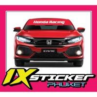 ราคา สติ๊กเกอร์คาดกระจกบังแดด Honda Racing พื้นแดง อักษรขาว (9065897133)