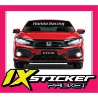 ราคา สติ๊กเกอร์คาดกระจกบังแดด Honda Racing พื้นดำ อักษรเทา (5291552608)