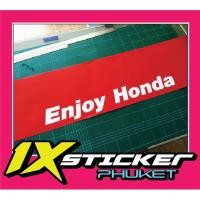 ราคา สติ๊กเกอร์คาดกระจกบังแดด Enjoy Honda สีแดง ขาว (3562879944)