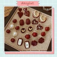ราคา ต่างหูดอกกุหลาบสีแดงต่างหูแฟชั่นต่างหูมุกสุภาพสตรี (25950753431)