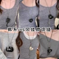 ราคา สร้อยคอแบบสายคล้องคอหนังสไตล์เกาหลี ออกแบบพิเศษ (41408965570)